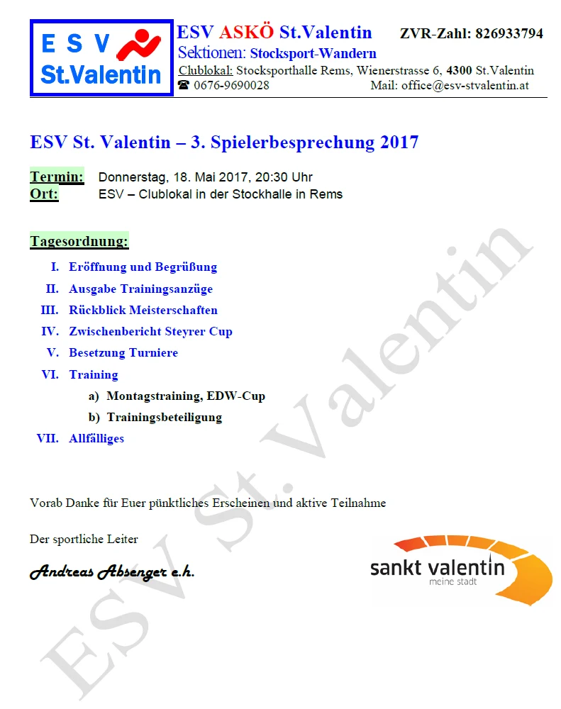 Spielerbesprechung
