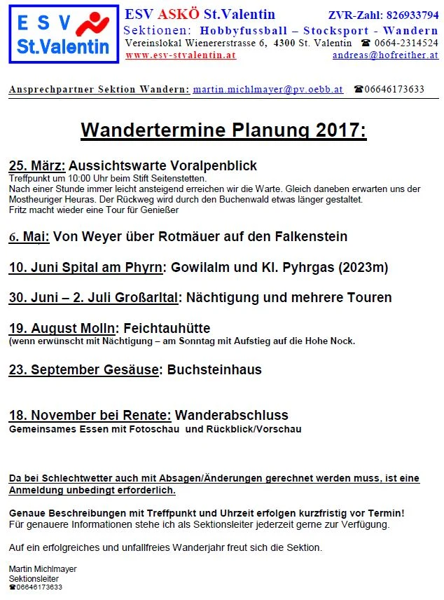 Wandertermine2017