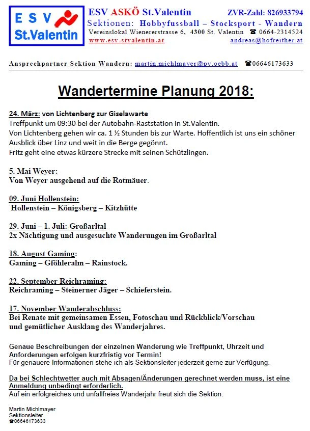 Wandertermine2018